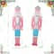 Glitzhome® 60" Christmas Wooden Pink Nutcracker Porch Decor